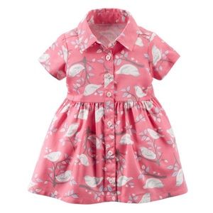Carter’s Pink, Gray, & White Bird Print Dress